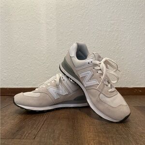 New Balance Cream and Gray Running Shoes
